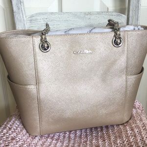 Calvin Klein Hayden Saffiano Leather Tote